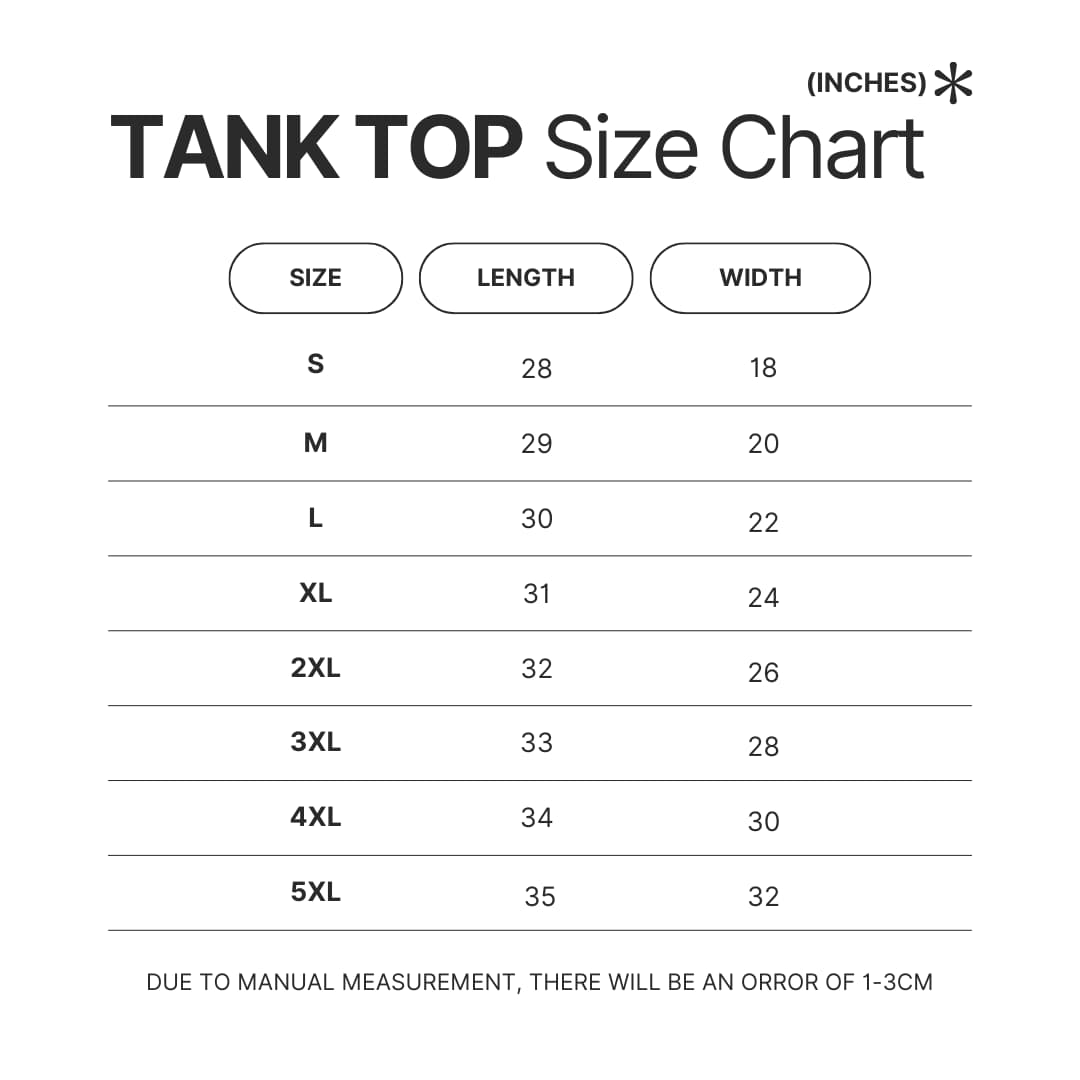 Tank Top Size Chart - Honkai Impact 3rd Store