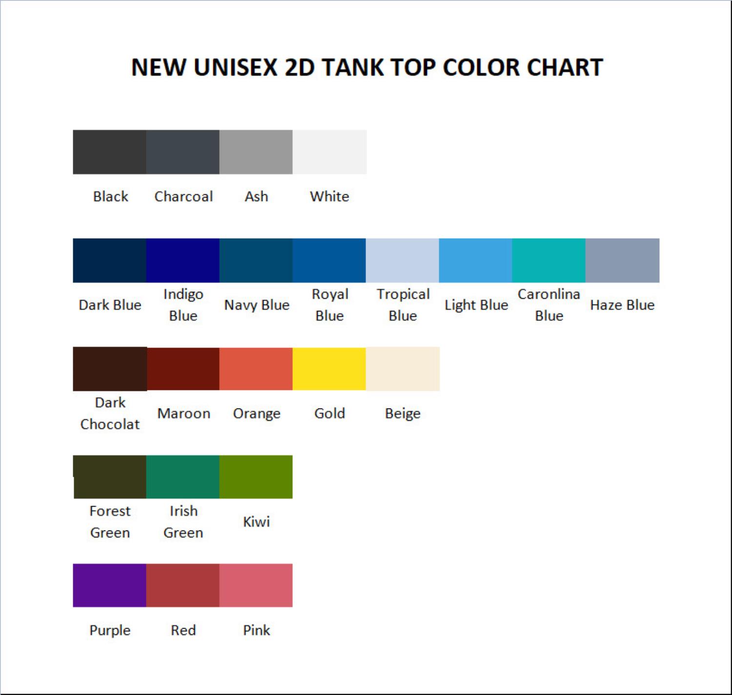 tank top color chart - Honkai Impact 3rd Store