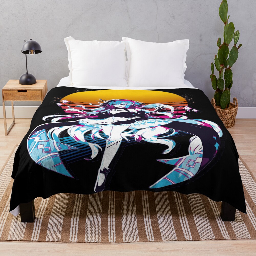 Sirin 80s Retro Honkai Impact 3rd Throw Blanket