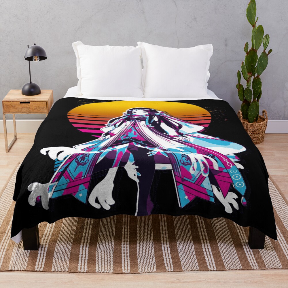 Jyahnar 80s Retro Honkai Impact 3rd Throw Blanket
