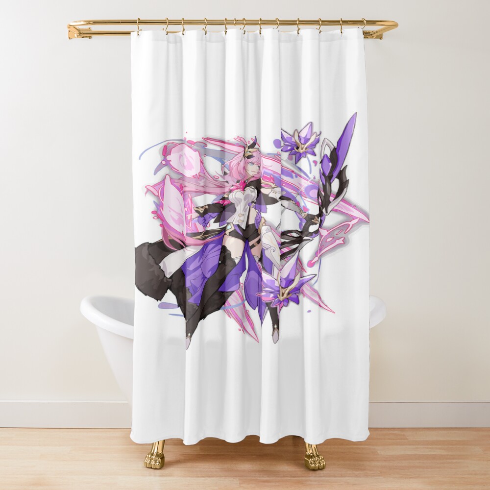 Honkai Impact Elysia Miss Pink Elf Shower Curtain