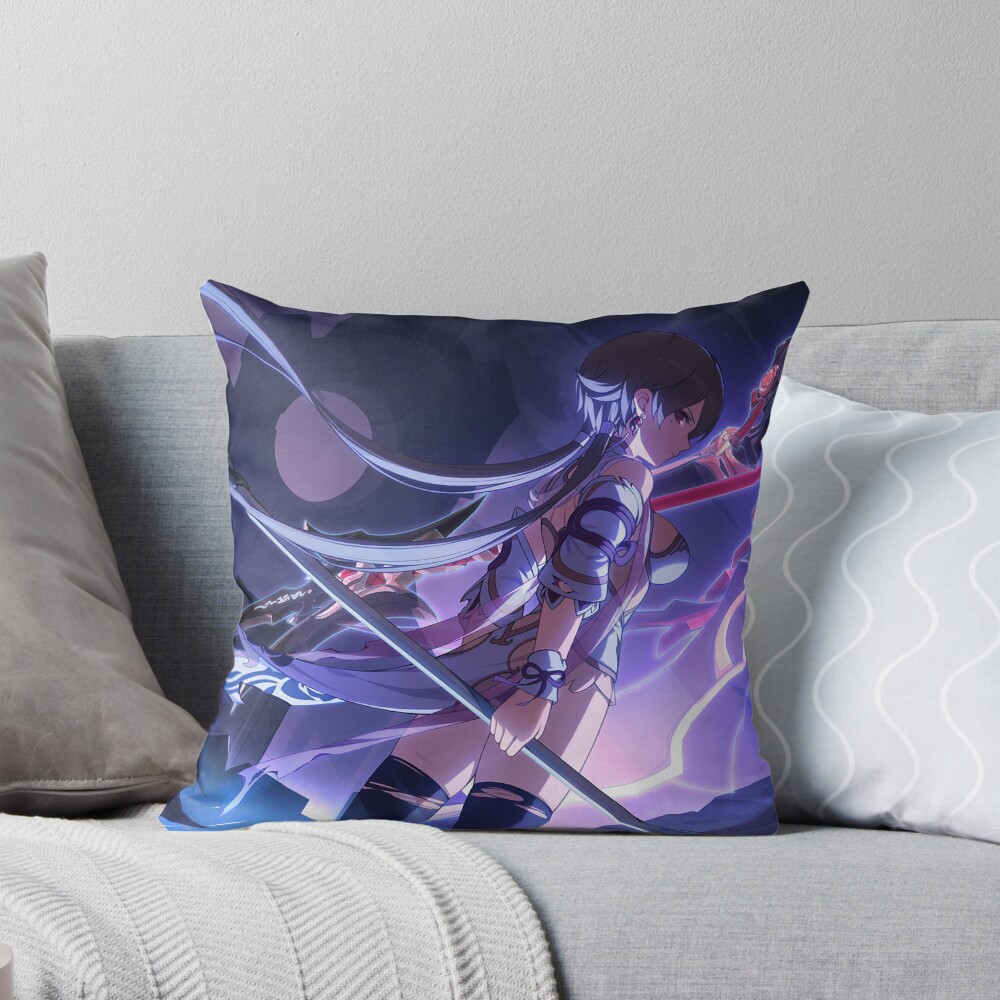 Raiden Mei Battle Honkai Impact 3rd Throw Pillow